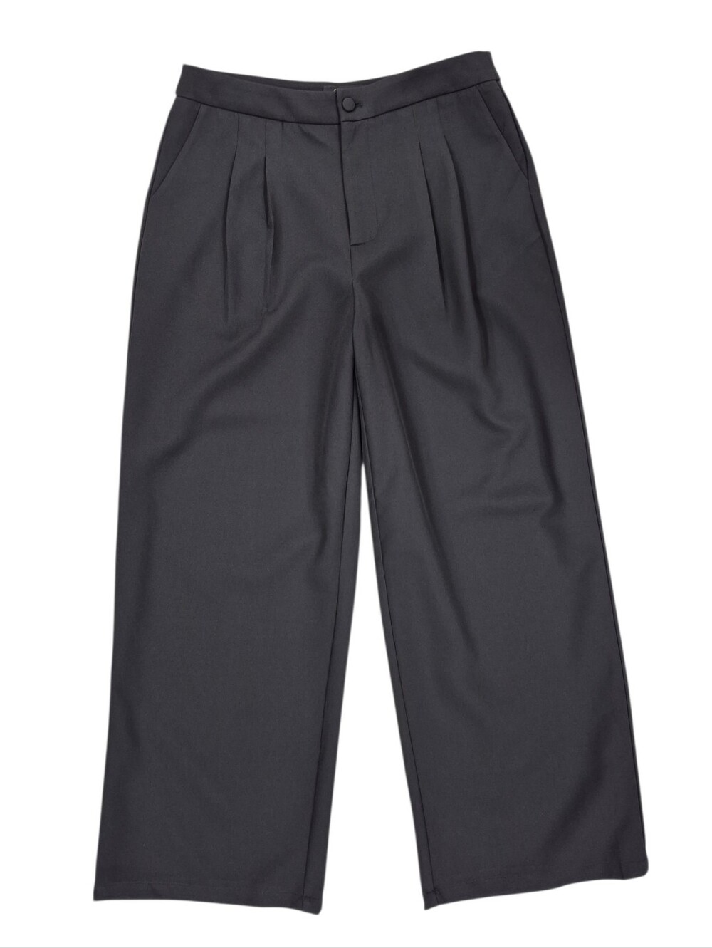 Commence trouser pants women's large black pleated wide leg high rise stretch